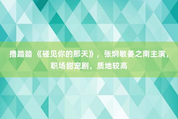 撸踏踏 《碰见你的那天》，张炯敏姜之南主演，职场甜宠剧，质地较高